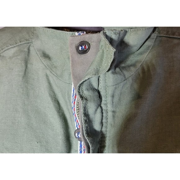 Michael Stars Womens XS 100% Linen Green Utility Jacket - Picture 9 of 10
